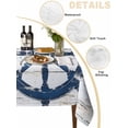 thumbnail image 2 of Navy Blue Coastal Table Cloth, Vintage Nautical Summer Rudder Waterproof Tablecloth for Rectangle Tables, Reusable Washable Fabric Table Cover for Restaurant Kitchen Dining Tables 60"x102", 2 of 6