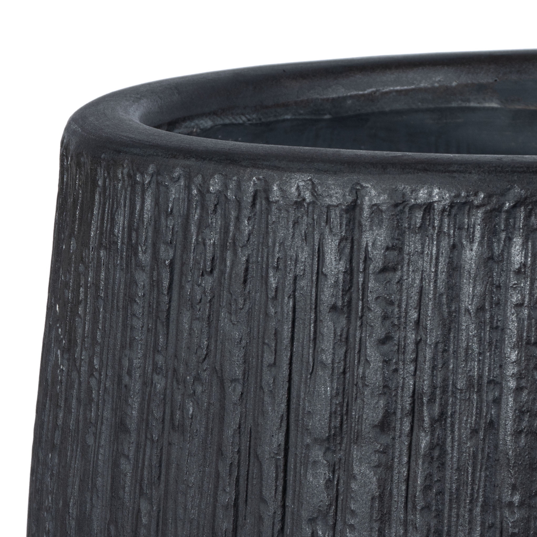 SAFAVIEH Francia Concrete Modern Solid Round Patio Planter, Black
