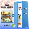 thumbnail image 6 of GGTB 3.0 Cu.Ft Two Door Small Refrigerator with Freezer, Compact Retro Small Refrigerator for Dorm, Office, Bar, RV, Bedroom, Blue, 6 of 12