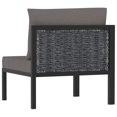 thumbnail image 4 of vidaXL Sectional Corner Sofa with Right Armrest Poly Rattan Anthracite, 4 of 5