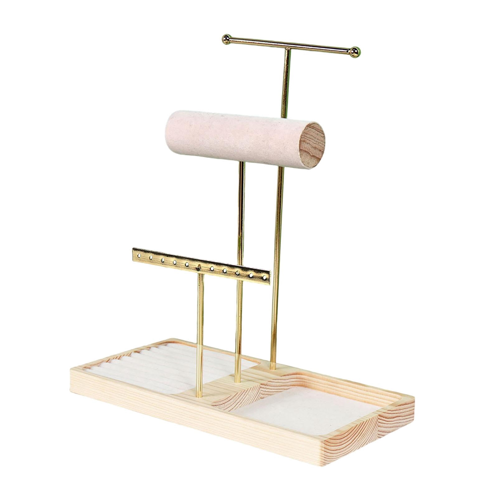 QccHieUs Jewelry Stand Organizer Necklace Holder Multifunctional Sturdy Accessory Earring Gold
