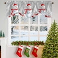 thumbnail image 3 of Christmas Snowman Tie Up Valances Curtain, Red Snowman Xmas Tree Snowflakes Grey Adjustable Rod Pocket Short Window Treatment Tie Up Curtains Valances for Kitchen Living Room Bathroom 42x18 Inches, 3 of 9