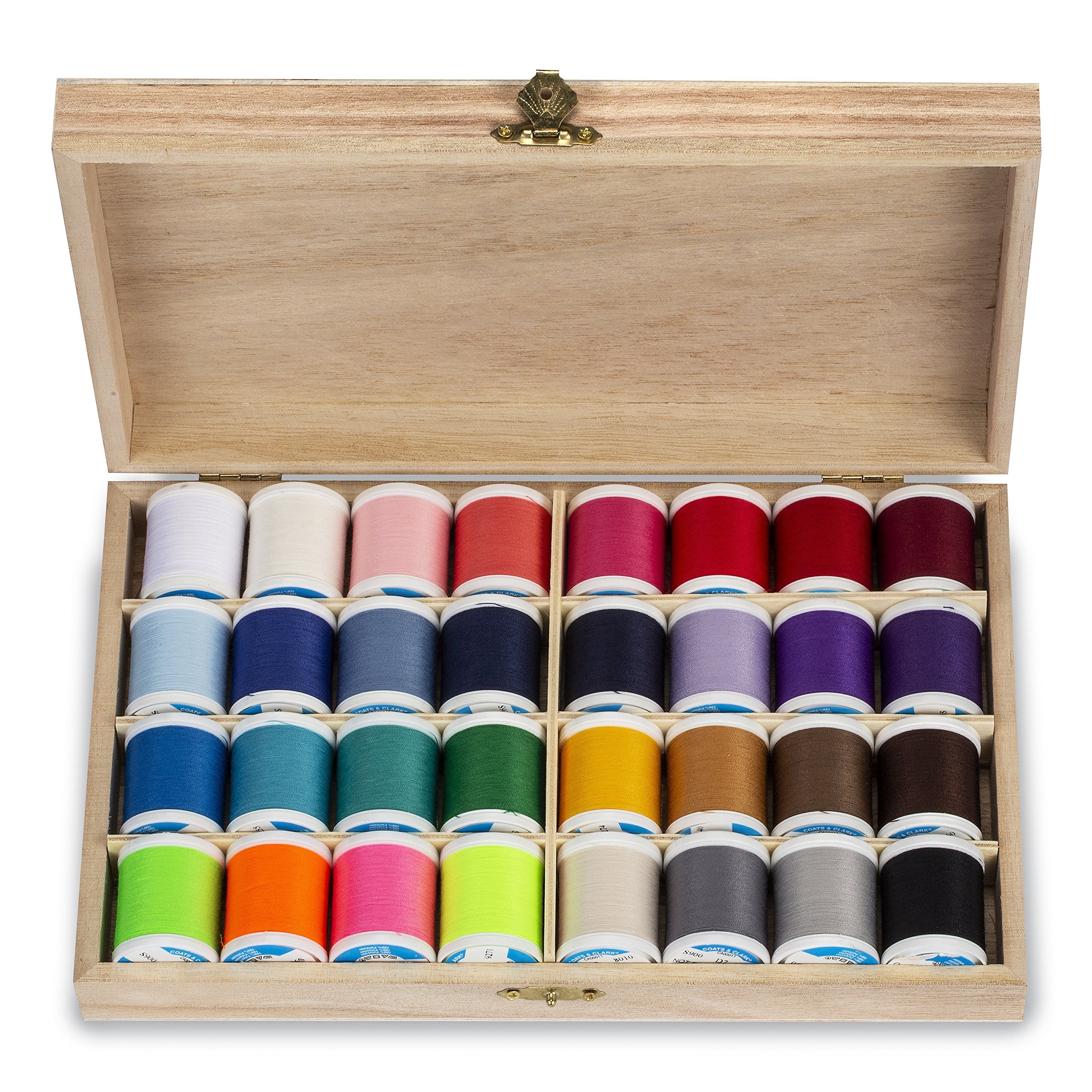 Coats & Clark™ Dual Duty XP® All Purpose Polyester Sewing Thread & Gift Box in Rainbow Colors, 125 Yards (32 Spools)