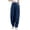 Navy, variant on Women's Casual Relaxed Fit Cotton Linen Blend Cuffed Flattering Flare Leg Pants, Size M-2XL