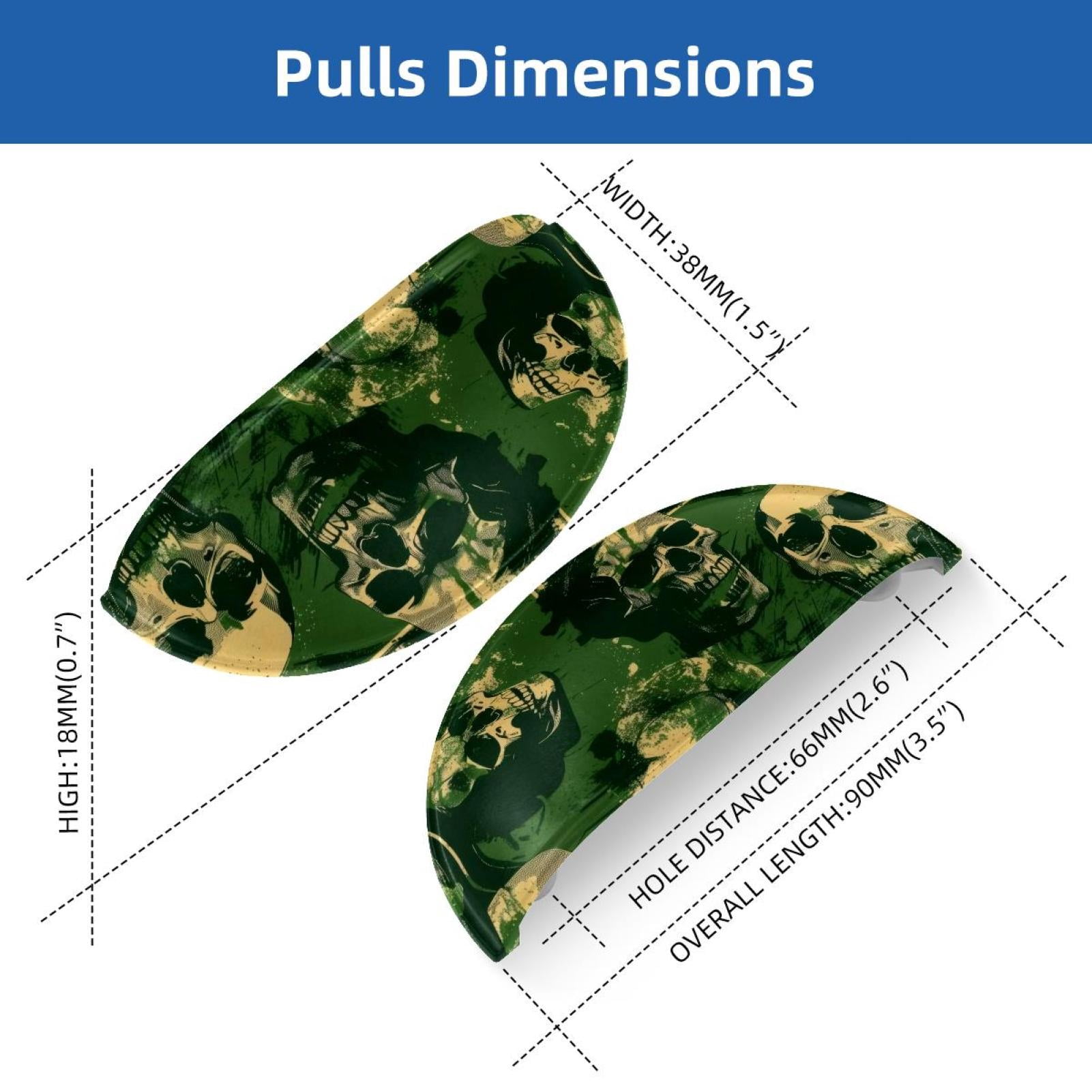 PhooArto 6 Pcs Cup Drawer Pulls, Camouflage Skull Dollar Pattern Shell Shape Handles Cabinet Knobs for Dresser Cupboard Closet Wardrobe with Screws