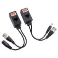 thumbnail image 2 of 10 Pares de Transceptores Pasivos de Vídeo BNC A RJ45 con Alimentación y Balun para Cámaras CCTV, Video Balun con Alimentación RJ45., 2 of 8
