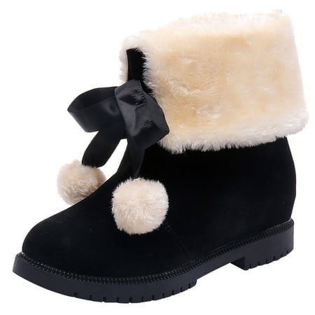 

KaLI_store Womens Boots Ankle Women s Winter Relaxed Fit Ankle Boot Black 10
