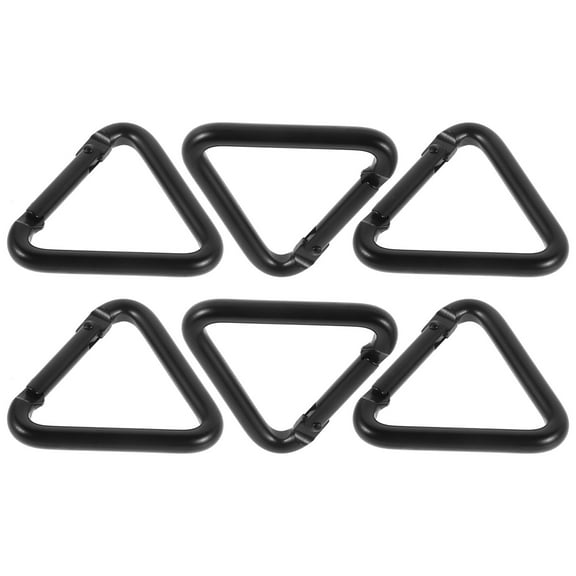 LULULION 6Pcs Locking Aluminum Carabiner Clips Triangle Keychain Snap Hooks for Outdoor Camping and Hiking