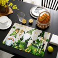 thumbnail image 3 of St. Patrick's Day Placemats Set of 8, Green Gnomes Gold Coin Shamrock Beige Placemats for Dining Table, Place Mats for Kitchen Tabletop, Waterproof Wipeable Dining Table Mats Set, 3 of 9