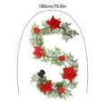 thumbnail image 3 of Luoshdecor Christmas Garland with Light,Artificial Xmas Poinsettia Spruce Garland for Garden Home Winter New Year Decorations, 3 of 6