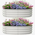thumbnail image 2 of Acekid 4x4x1 FT Raised Garden Beds,2 Pack Galvanized Raised Garden Bed for Gardening, Round Metal Planter Box for Flower Plants, 2 of 7