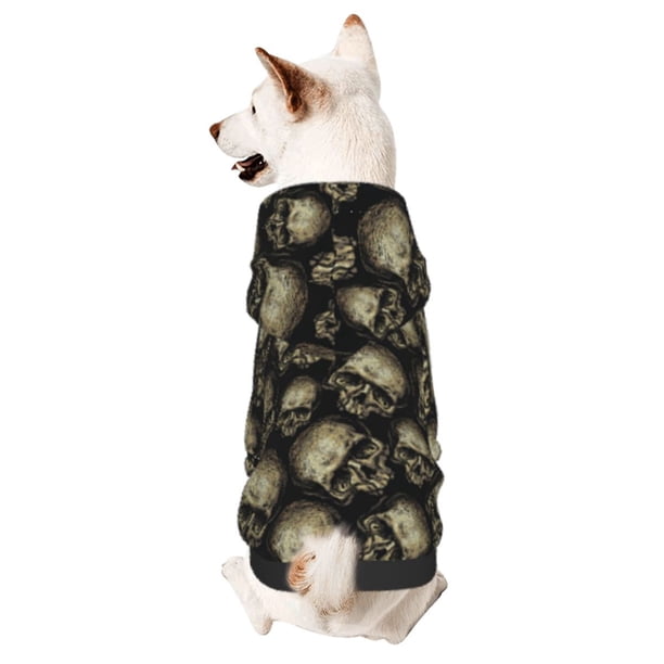 Balery funny Retro Skull Sudadera con Capucha para Perros Pequeños – Ropa para Mascotas, Disfraz para Perros y Gatos, Ideal para Fiestas y Cosplay-Small