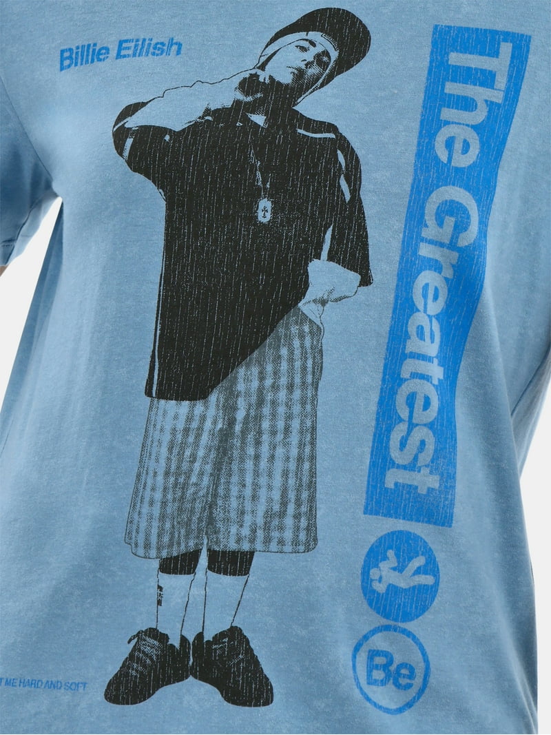 Billie Eilish Women's Graphic Tee with Short Sleeves, Sizes XXS