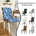 thumbnail image 5 of TSOVTHRID Dolphin Floral Blue Print Quilted Dining Chair Covers Stretch Armless Chair Slipcovers Non-Slip Stain Resistant Seat Cushion Covers for Home, Restaurant, Set of 2, 5 of 7