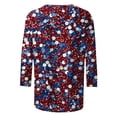 thumbnail image 4 of Gamivast Womens Graphic Tees American Flag Print Crewneck 3/4 Sleeve Summer Tops Casual Tops Abstract Star Sparkle 4th of July Outfits, 4 of 7