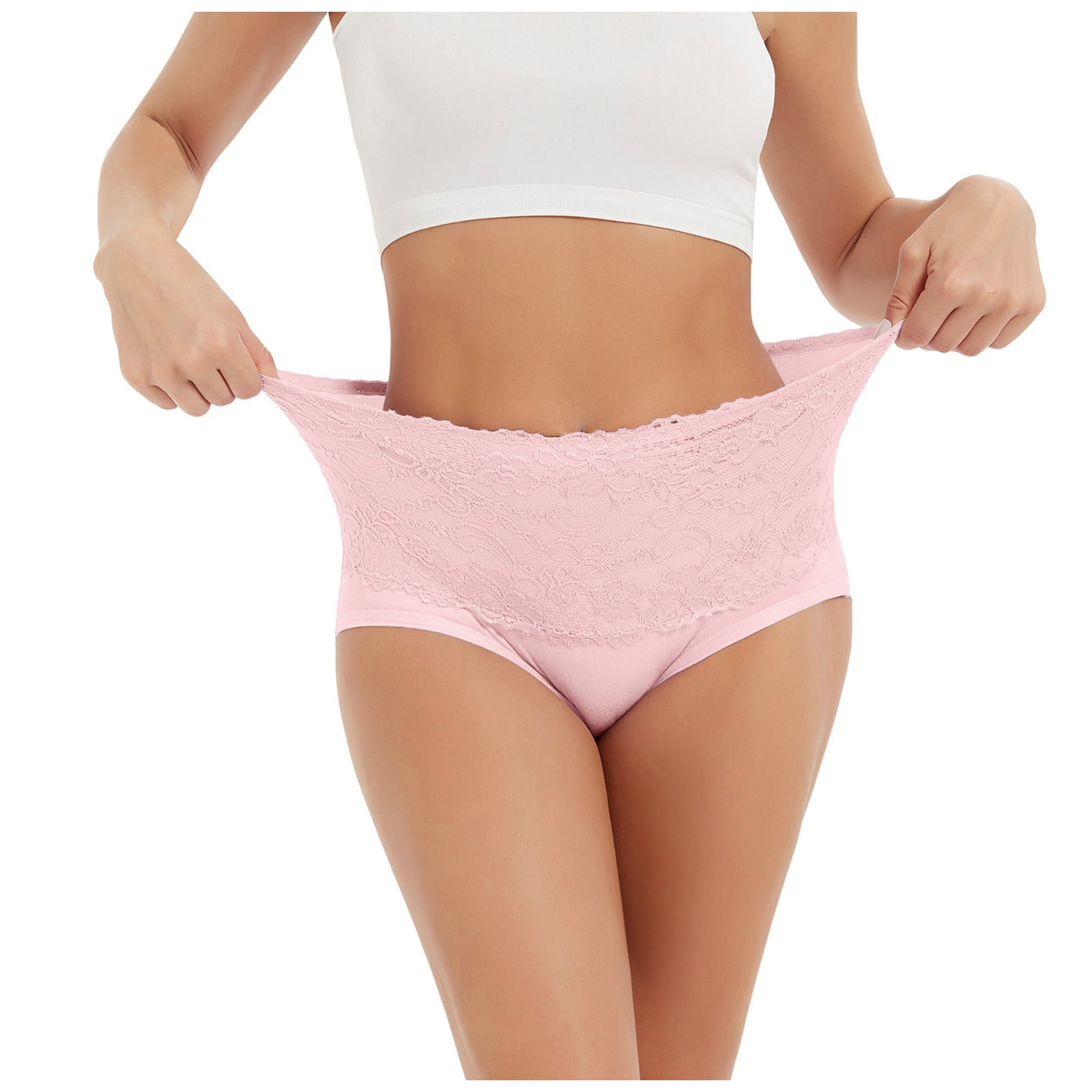 Women High Waist Panties Ice silk Lace Ladies Seamless Leggings Underpants 89151 