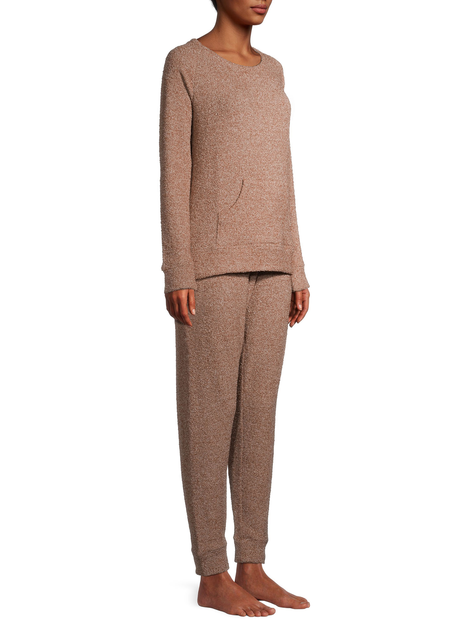 Secret Treasures Women's and Women's Plus Chenille Long Sleeve Top and Cuffed Pants Pajama Set