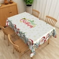 thumbnail image 4 of Nanqianyi Winter Christmas Rectangle Tablecloth 60 x 102 Inch, Santa Claus & Snowman Printed Stain Resistant Table Cloth for Holiday Kitchen Decor, 4 of 9