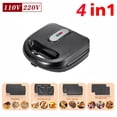 thumbnail image 2 of Sandwichera Tostadora Waffle Maker 750W Eléctrica Antiadherente Revestida para, 2 of 9