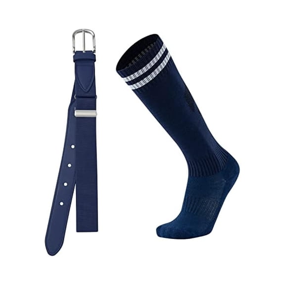 Eryueer Youth Baseball Socks and Belt - Kids Softball Belts and Socks Combo for Youth Boys Girls