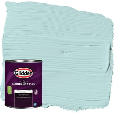 Glidden HEP Interior Paint   Primer Misty Aqua / Blue, Semi-Gloss, 1 Quart