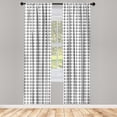 thumbnail image 2 of Ambesonne Black and White Curtains, Squares Monochrome, Pair of 28"x95", Charcoal Grey, 2 of 4