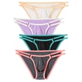 thumbnail image 2 of TANBOM Men's Comfortable Triangle Thong Nylon Underwear Purple/White/Black/Gray M 4-Pack, 2 of 6