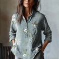 thumbnail image 1 of YLHFASHION Chemise en Coton Confortable à Manches Longues Décontractée pour Femmes à Imprimé Artistique Floral Rétro Rabais de 50 % Liquidation Chemises pour Femmes, 1 of 3