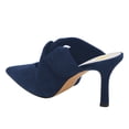 thumbnail image 3 of FSJ Women Graceful Pointed Closed Toe Stiletto Heels Slide Sandals Slip On Backless Mules Wedding Dressy Pump Shoes Size 12 Navy, 3 of 5