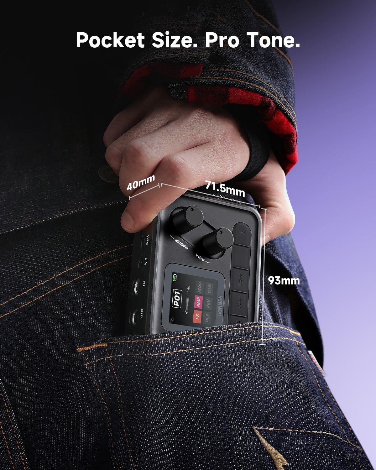 Donner Pocket AMP Digital Multi Effects Pedal For Electric Guitar And Bass