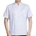 thumbnail image 4 of Chaqueta de chef Ropa de chef Camiseta de manga corta de verano Chaqueta de chef cómoda Uniforme Blanco M, 4 of 9