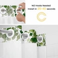 thumbnail image 2 of Green Eucalyptus Leaves No Hook Shower Curtain with Snap in Liner, Weeping Spring Botanical Summer Double-Layer Waterproof Fabric Shower Curtains for Bathroom Hotel Bathtub, Mesh Top 48"x72", 2 of 9