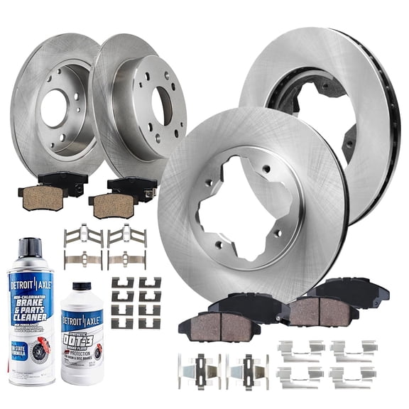 Detroit Axle - Brake Kit for 1991 1992 1993 Honda Accord, Front and Rear Disc Brake Rotors Ceramic Brake Pads w/ Hardware Replacement