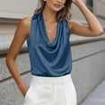 thumbnail image 4 of talentlend Women's Satin Silk Tank Top Cowl Neck Sleeveless Elegant Party Vest Shirts Spring Vacation Outfits, 4 of 7