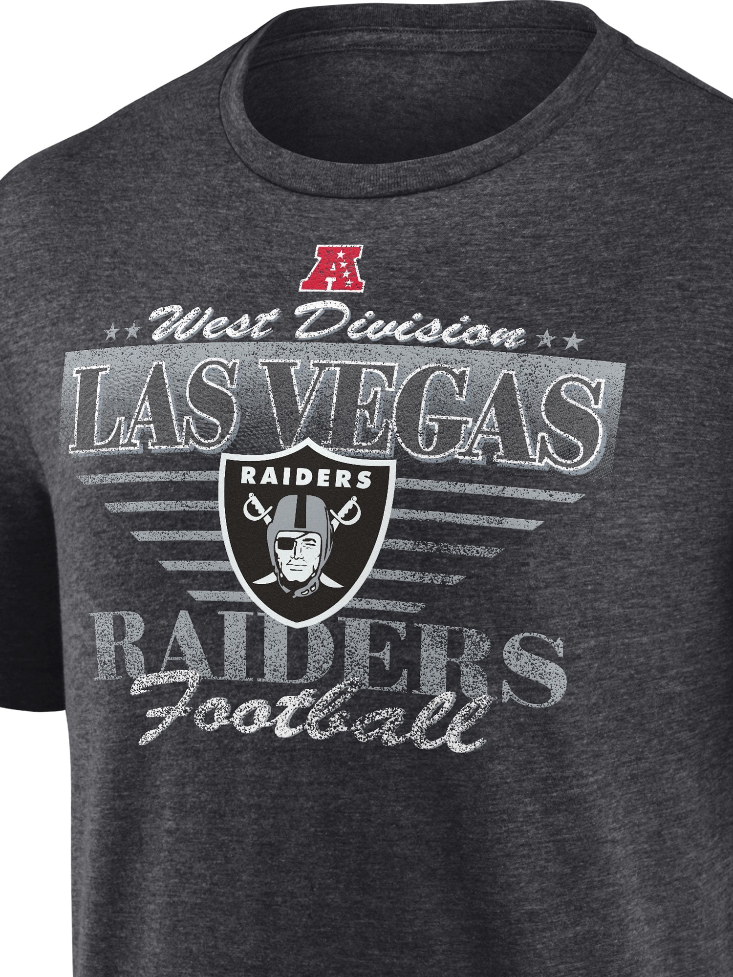 NFL Las Vegas Raiders Men's Synthetic Charcoal Heather Short Sleeve T-Shirt