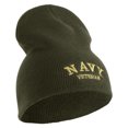 thumbnail image 4 of Navy Veteran Letters Symbol Embroidered Heavyweight Classic Knit YP Short Beanie - Olive OSFM, 4 of 5