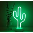 thumbnail image 2 of Lámpara de luz nocturna con letrero de neón de cactus con base de soporte decorativa Sincero Electrónica, 2 of 5