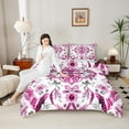 thumbnail image 3 of Manfei Bohemian Theme Flower Bedding Comforter Set,Retro Rustic Floral Twin Comforter Sets,Pink White Bedding Set For Men Women,Ultra Soft Home Decor Reversible,2pcs, 3 of 7