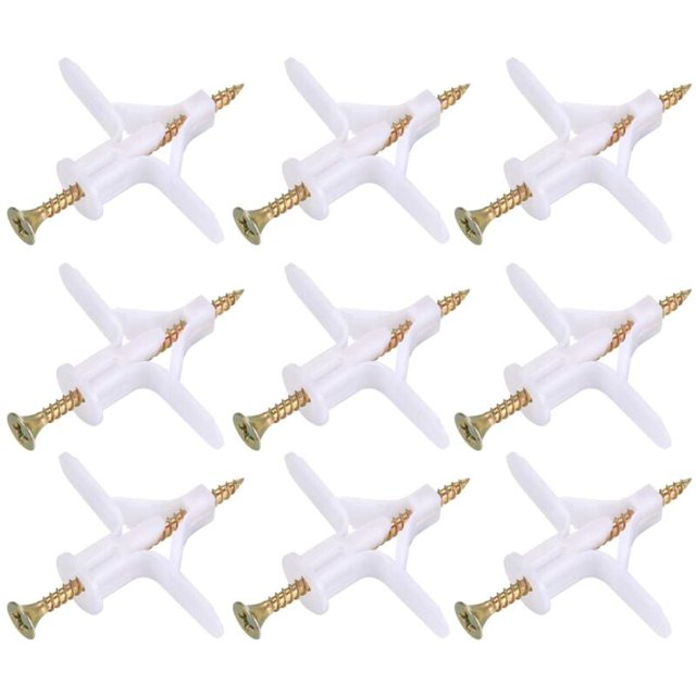 Plasterboard fixings with plugs and screws for hollow wall drywall 100 pieces
