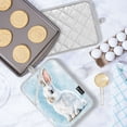 thumbnail image 5 of Two Pieces Of Square Heat Insulation Pad Oven Mitts 7x9.8 Inch Oven Microwave Kitchen Cooking Baking Cute Blue Cartoon Rabbit, 5 of 7