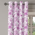thumbnail image 2 of Ambesonne Orchid Grommet Curtain, Ornate Floral Curly Leaf, 50" x 84", Lilac Magenta White, 2 of 6