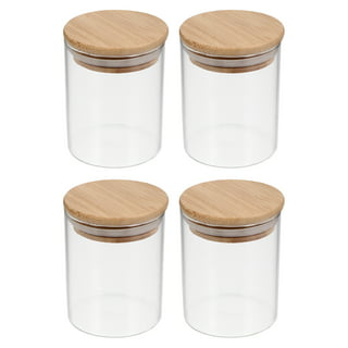 Libbey BudShield Clear Storage Jars with Lids, 4.5-ounce, Set of 3