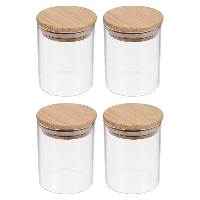 4 recipientes herméticos para té y cocina, prácticos tarros de cristal para almacenar alimentos (250 ml)