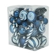 thumbnail image 3 of 40x adornos de bolas de Navidad bolas colgantes de Navidad colgantes telón de fondo adornos navideños bolas de Navidad para ventana de corona de Azul, 3 of 10