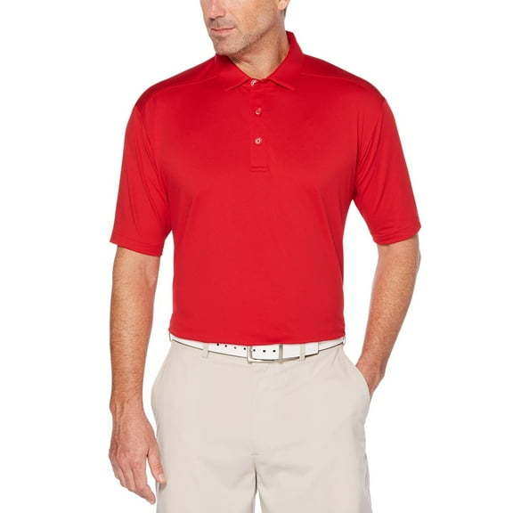 Opti-Dri Micro-Hex Solid Polo Red/Grey Logo L