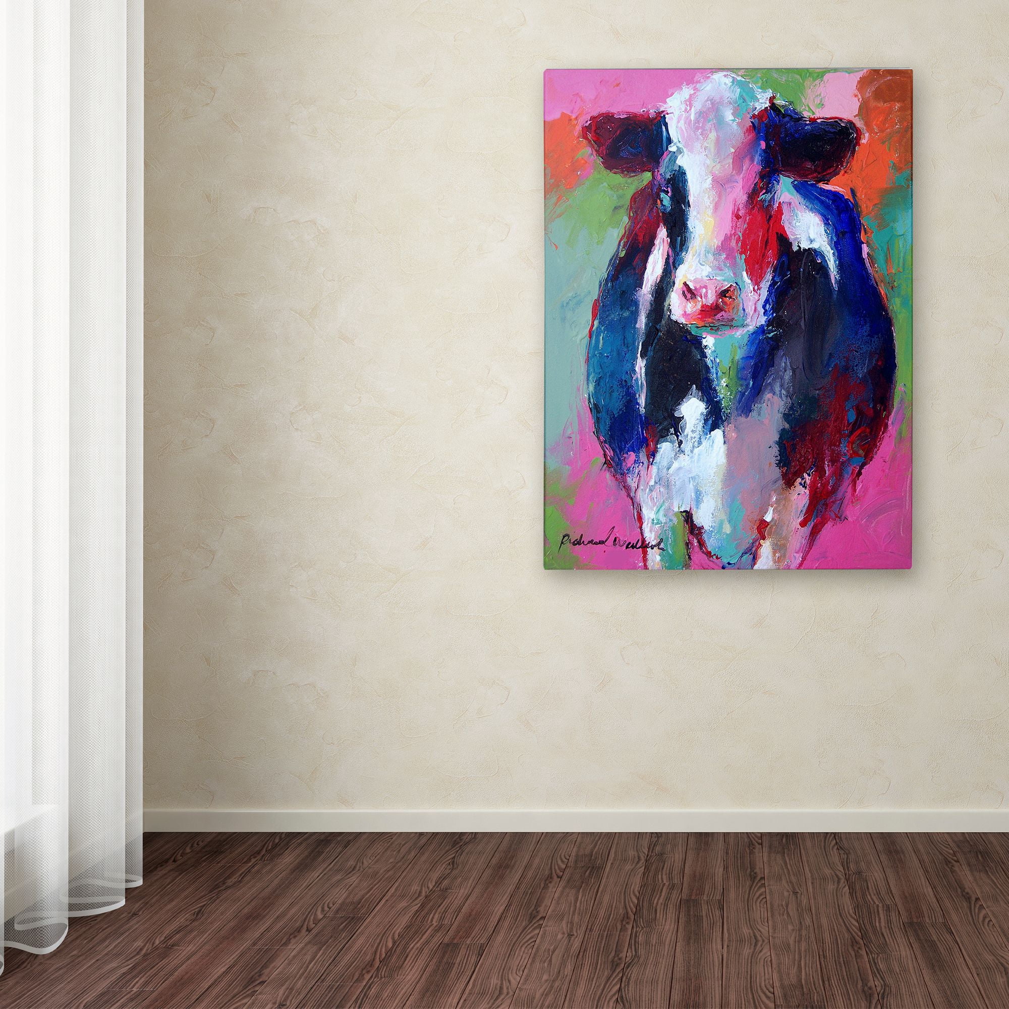 Trademark Fine Art 'Art Pink Cow' Canvas Art by Richard Wallich