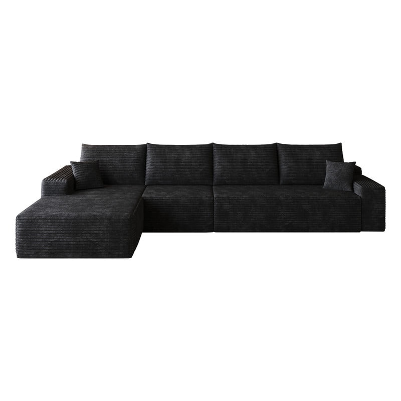 135" Cloud Sectional Sofa with Left Facing Chaise, Modern Modular Deep Seat Couch, Plush Corduroy Upholstered Sofa for Living Room, Bedroom, Apartment, No Assembly Required