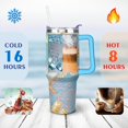 thumbnail image 4 of 40oz Cute Colorful Starfish Stainless Steel Flip Straw Tumbler Spill Proof Travel Cup Double Wall Vacuum Insulated Coffee Mug with Top Handle, 4 of 6