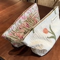 thumbnail image 4 of Aesthetic Floral Makeup Bag Cute Small Tulip Cosmetic Bags for Women Girls Travel Toiletry Bag Large Capacity Zipper Makeup Pouch Purse Organizer Pouches, 4 of 9