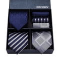 thumbnail image 4 of HISDERN Mens Ties Set Formal Plaid Tie 3 Pcs Neckties & Pocket Square Gift Set Father's Day, 4 of 13